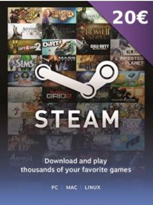 Steam Wallet Top-Up 20 EUR (EU & UK)