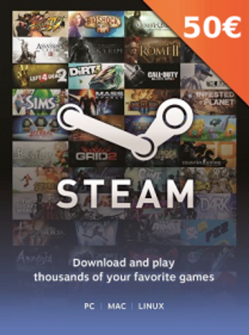 Steam Wallet Top-Up 50 EUR (EU & UK)