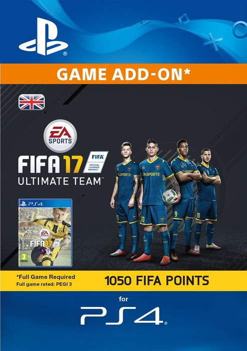 1050 FIFA 17 Points PS4 PSN Code - UK account