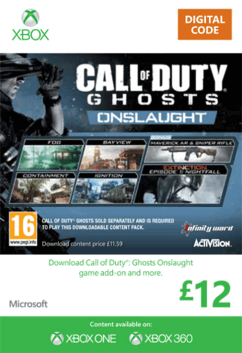 Xbox Live 12 GBP Gift Card: Call of Duty Ghosts Onslaught (Xbox 360)